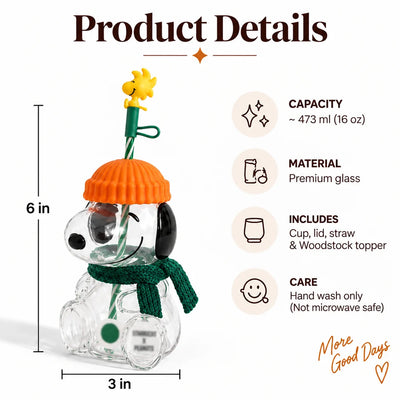 Snoopy Pup Glass Cup