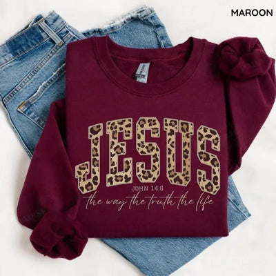 Jesus Leopard Print Sweatshirt
