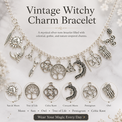 Vintage Witchy Charm Bracelet | Alternative, Magical, Spiritual Jewelery for Women