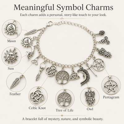 Vintage Witchy Charm Bracelet | Alternative, Magical, Spiritual Jewelery for Women