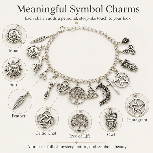 Vintage Witchy Charm Bracelet | Alternative, Magical, Spiritual Jewelery for Women