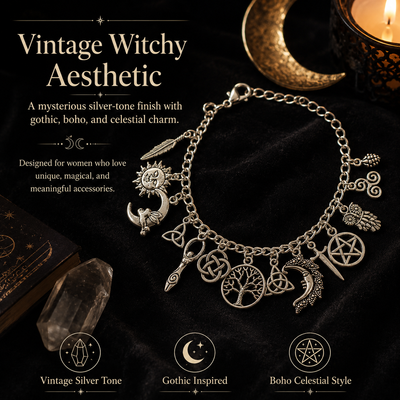 Vintage Witchy Charm Bracelet | Alternative, Magical, Spiritual Jewelery for Women