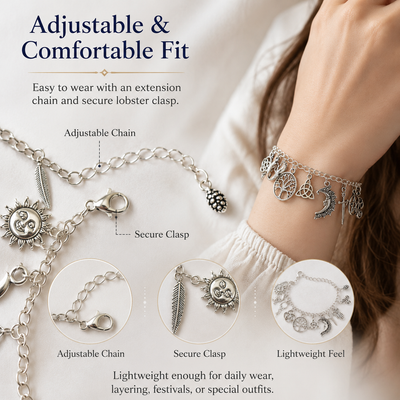 Vintage Witchy Charm Bracelet | Alternative, Magical, Spiritual Jewelery for Women