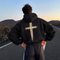 Raiza Messy Cross Heavyweight Hoodie