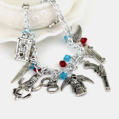 Supernatural Inspired Bracelets for Women Dean Winchester Jewelry Charms Pendants Bangles Bracelet Gothic Chain Wristbands