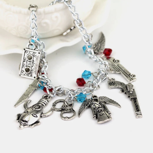 Supernatural Inspired Bracelets for Women Dean Winchester Jewelry Charms Pendants Bangles Bracelet Gothic Chain Wristbands