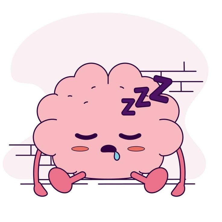 Tired brain illustration
