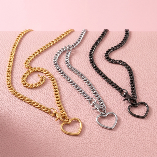 Clasp Heart Slip Chain